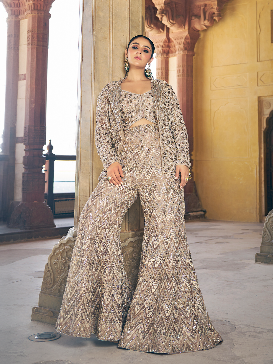 Beige Indo-Fusion Set