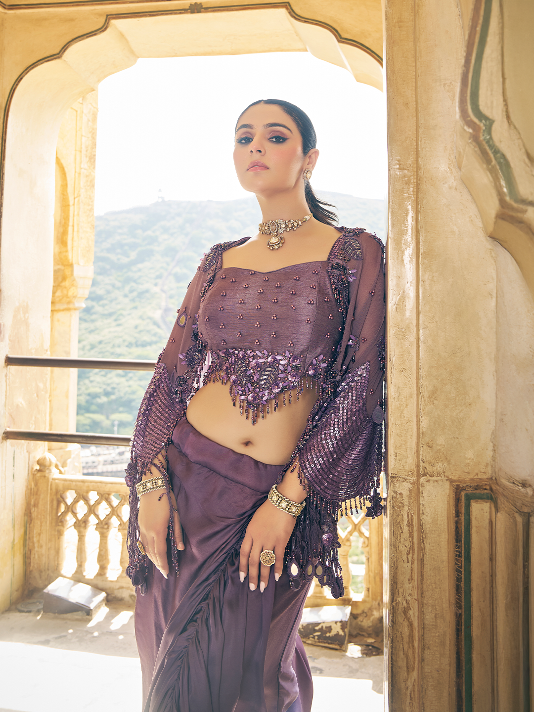 Lavender Silk Indo-Fusion Set
