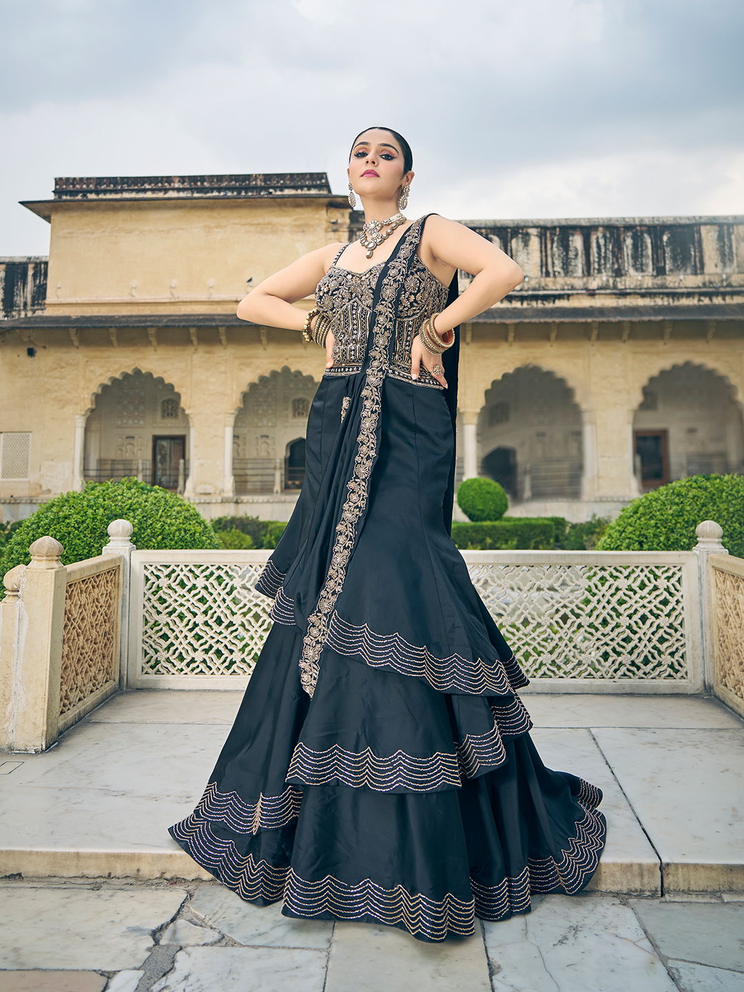 Black Indo-Fusion Lehenga