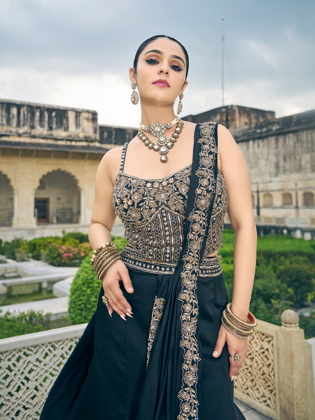 Black Indo-Fusion Lehenga