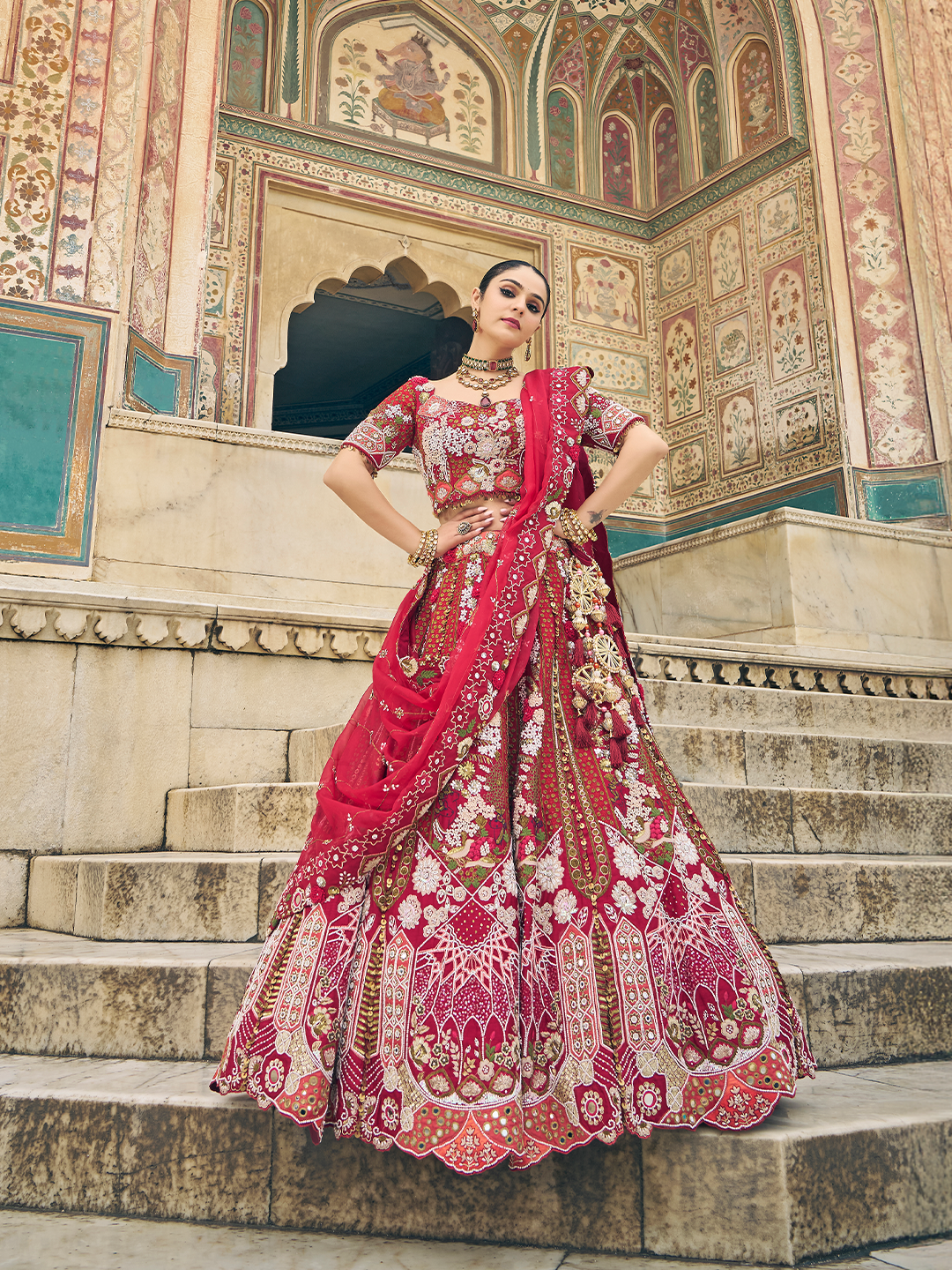Red Bridal Lehenga