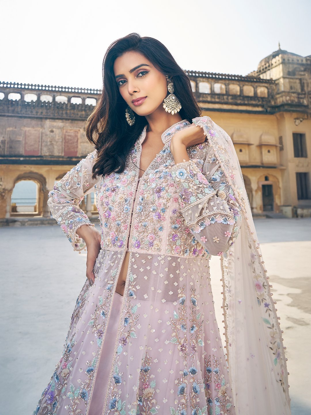 Pink Indo-Fusion Lehenga