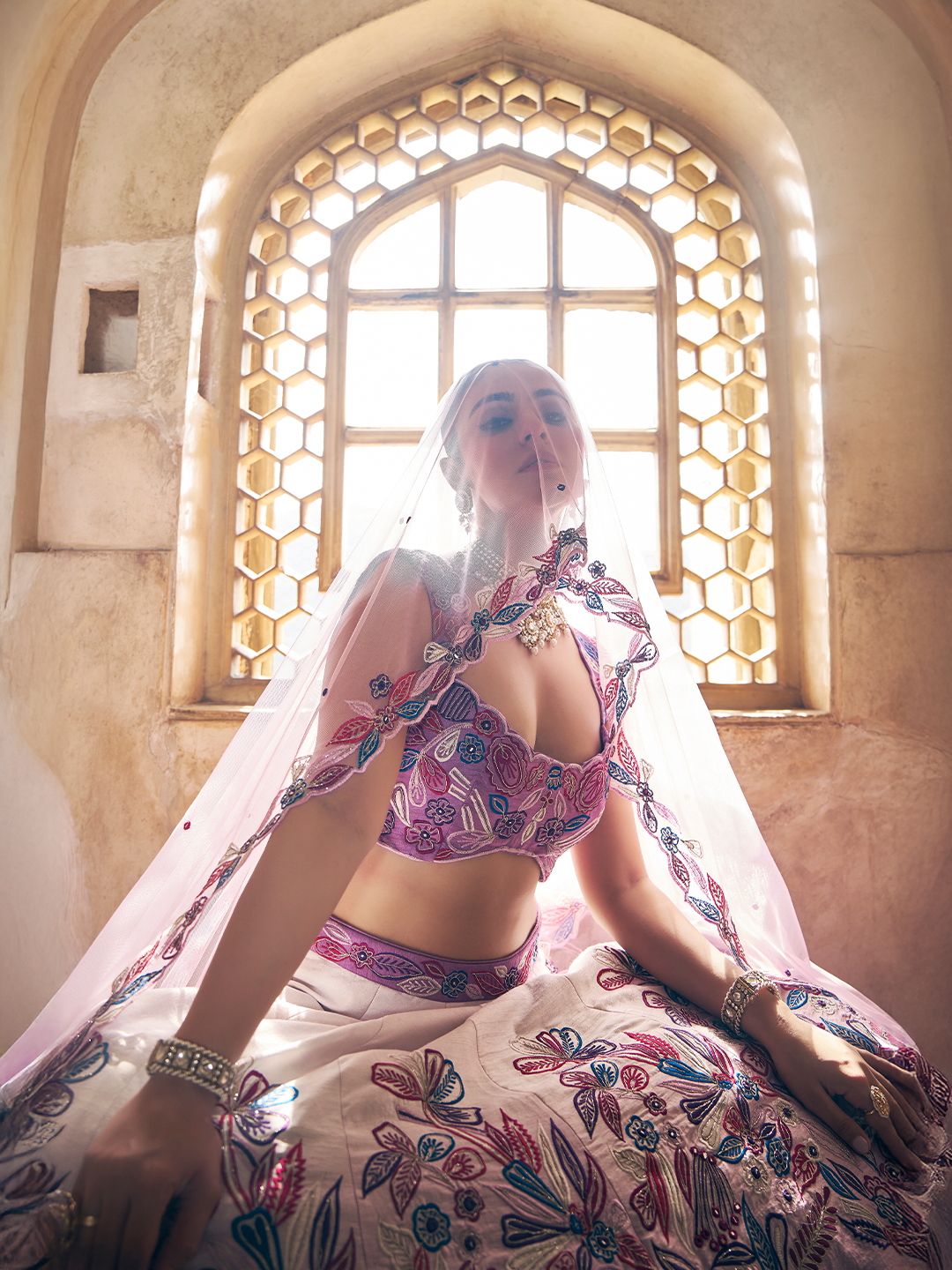 Lavender Party Wear Lehenga