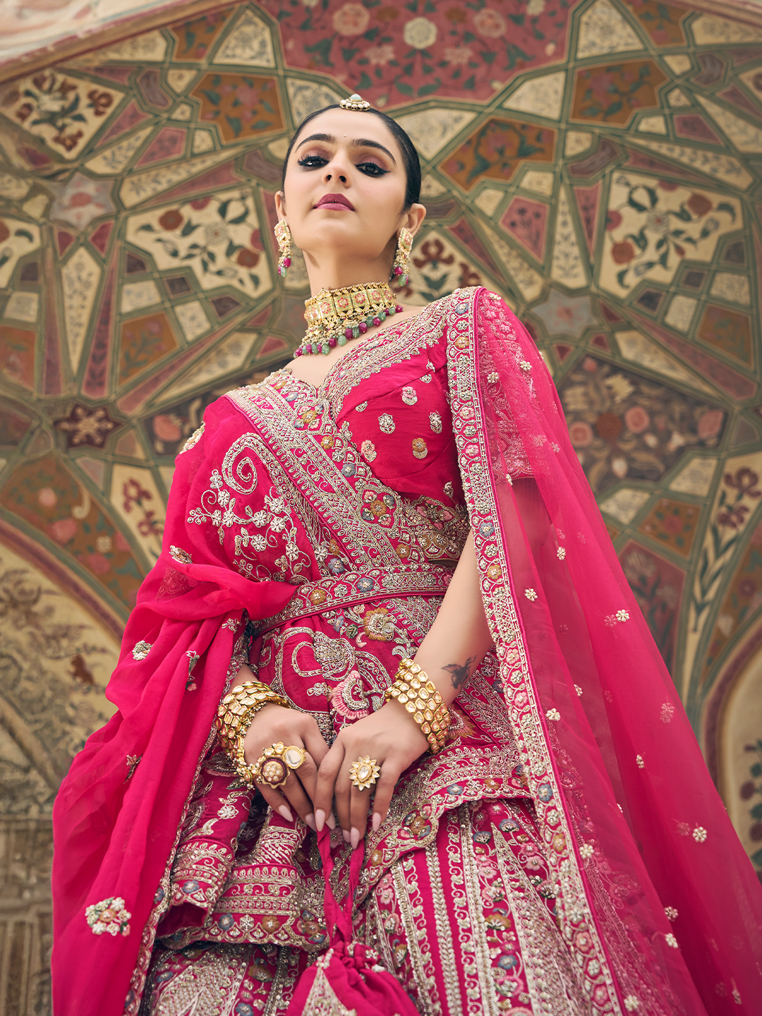 Pink & Orange Bridal Lehenga